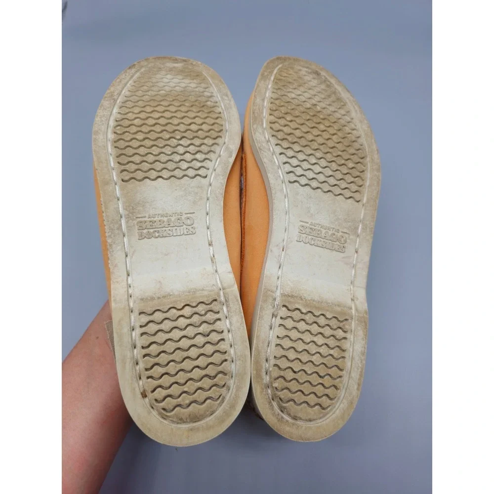 Sebago Dockside Boat Mocs Womens 9 M Orange Leather Loafer Shoes Anniversary Ed.